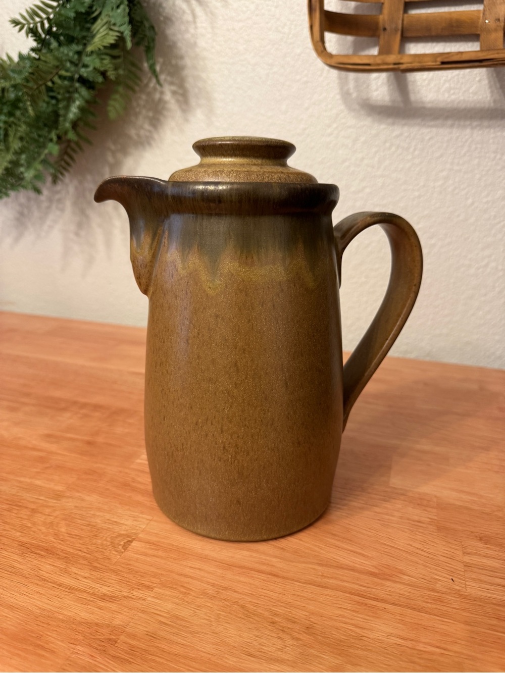 Vintage Denby Langley Romany Brown Tall Coffee Pot